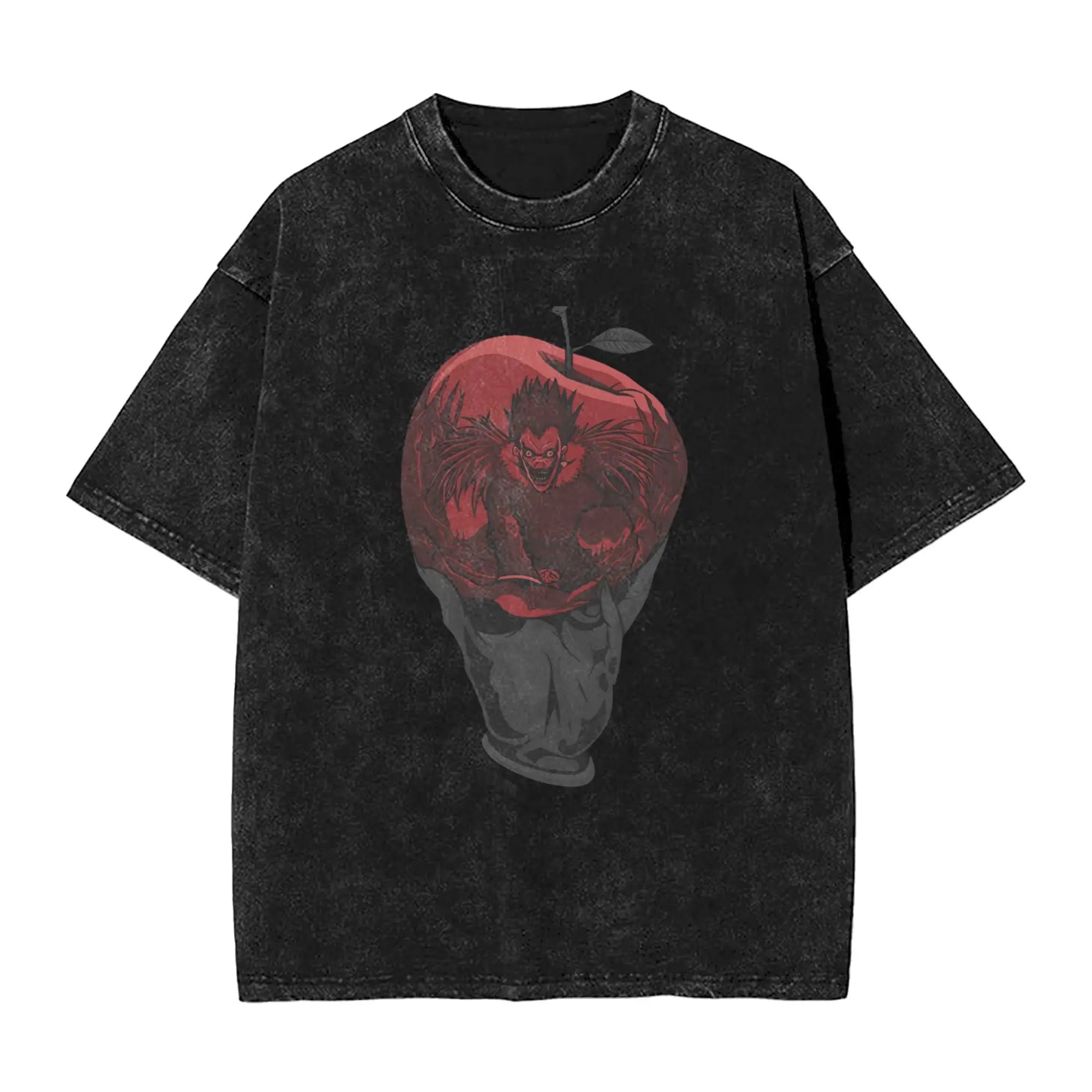 Washed Death Note Horror Tee – Streetwear Summer Shirt