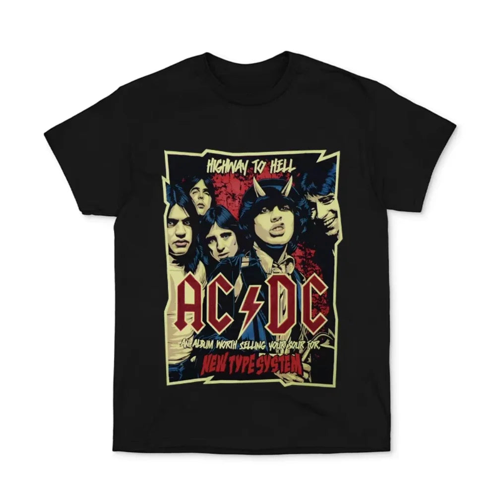 ACDC Band Cotton Oversized Streetwear Summer T-Shirt