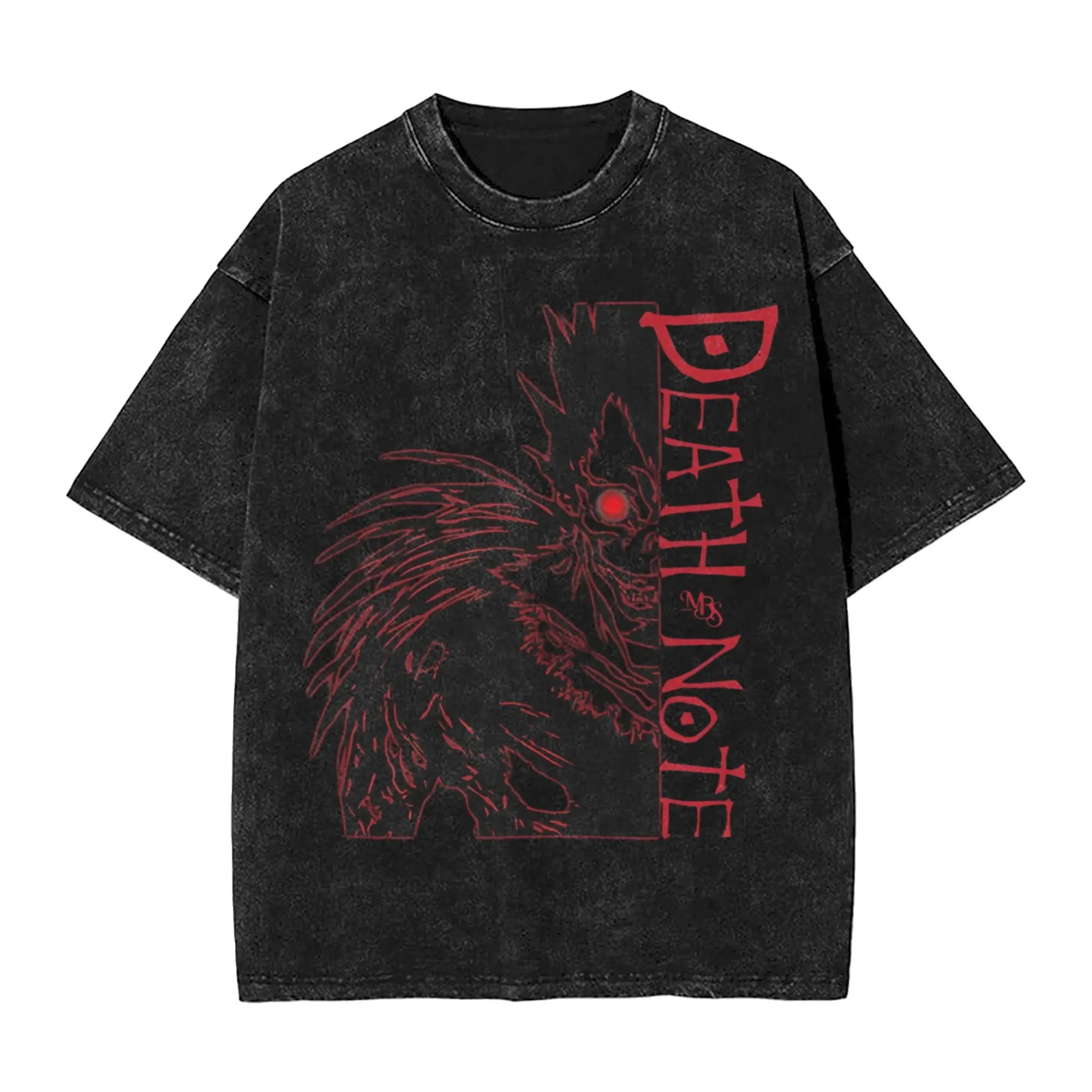 Washed Death Note Horror Tee – Streetwear Summer Shirt