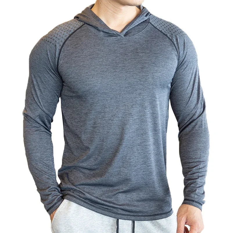 Autumn Men’s Slim Quick-Dry Gym Hoodie Tee