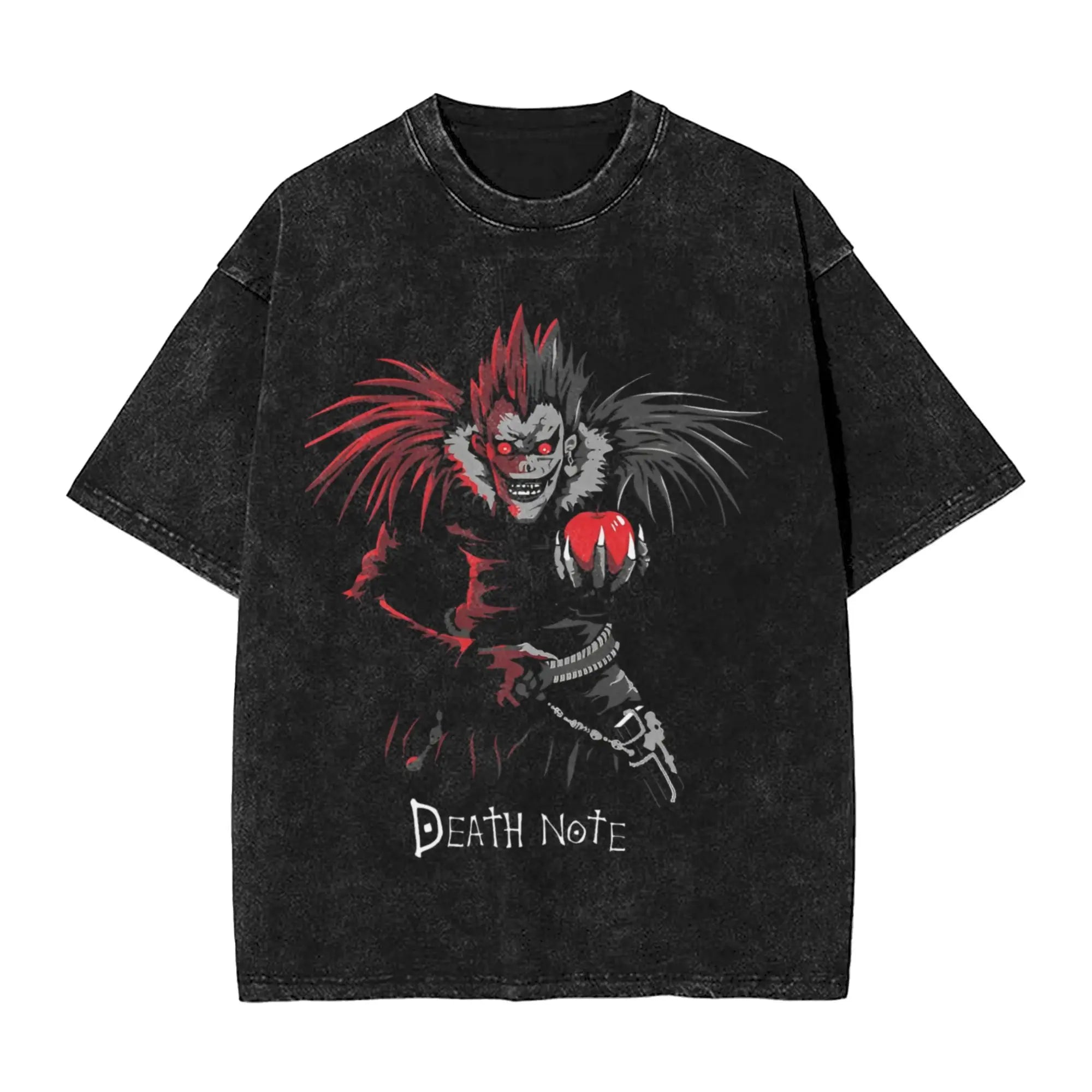 Washed Death Note Horror Tee – Streetwear Summer Shirt