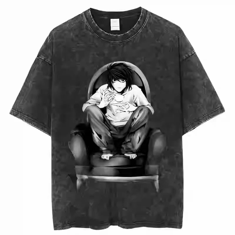 Death Note Washed Distressed Casual Tees